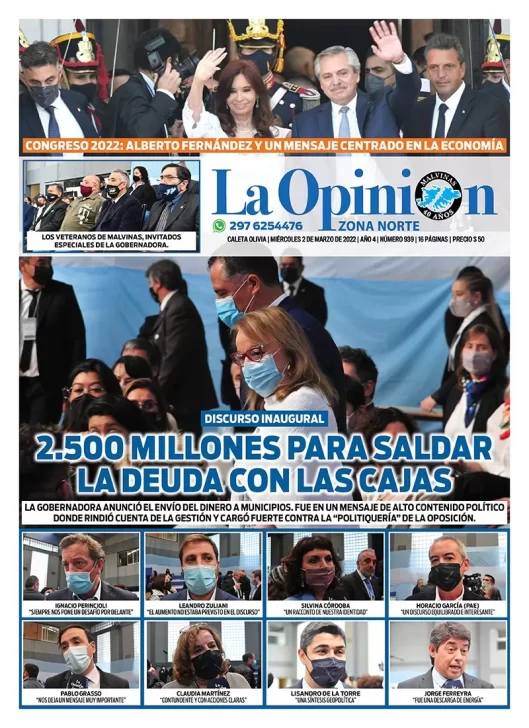 Diario La Opinión Zona Norte Tapa Edición Impresa Del Miércoles 2 De Marzo De 2022 Caleta