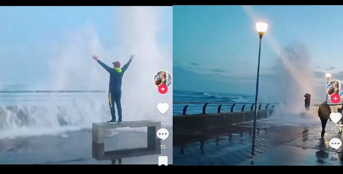 Olas de más de 3 metros: el video de la marejada en Comodoro Rivadavia que se volvió viral en TikTok