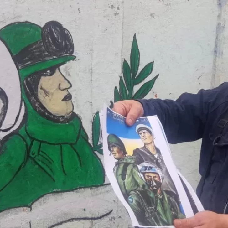 Artistas de Río Gallegos realizan mural en homenaje a los excombatientes de Malvinas