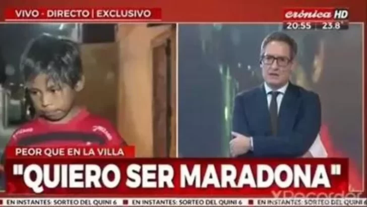 Doloroso: El niño que sueña con ser como Maradona para sacar a su madre de la villa