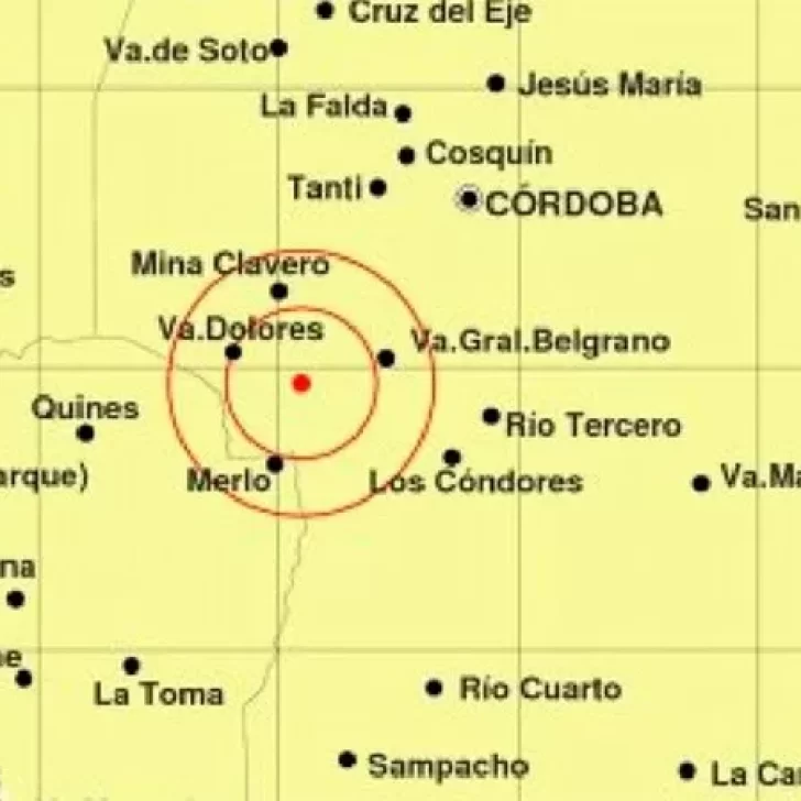 Un sismo de 3,4 grados se percibió en las provincias de Córdoba y San Luis
