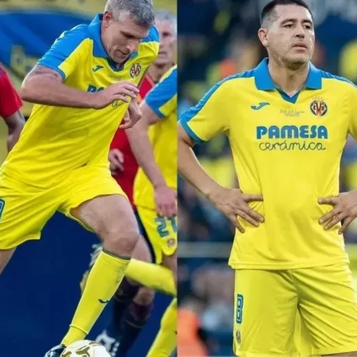 Palermo y Riquelme jugaron con la camiseta del Villarreal