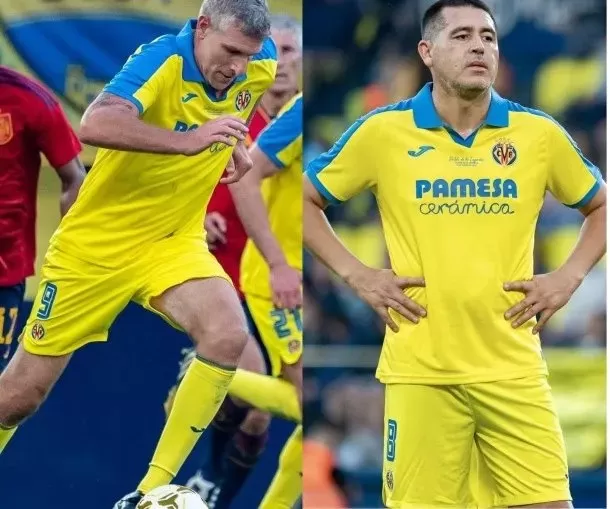 Palermo y Riquelme jugaron con la camiseta del Villarreal