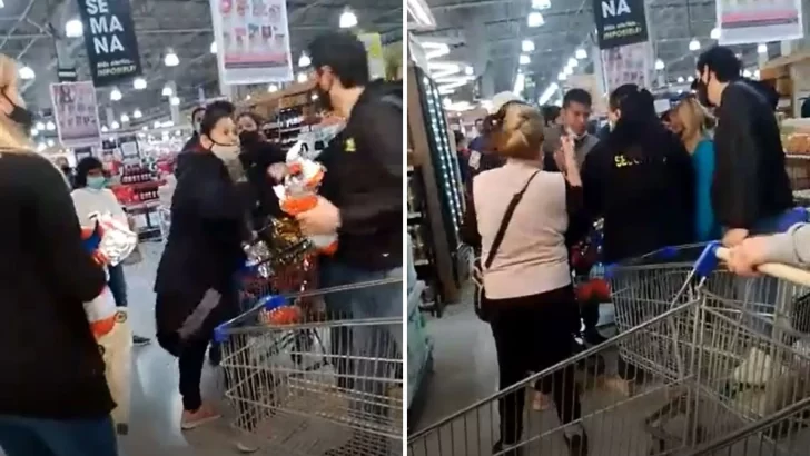 Video. Semana no tan santa: se agarraron a las piñas por un huevo de Pascua en un supermercado