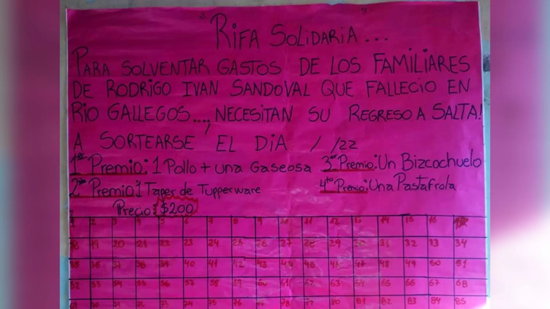 Su hijo falleció en Río Gallegos y piden ayuda para trasladar su cuerpo a Salta Su hijo falleció en Río Gallegos y piden ayuda para trasladar su cuerpo a Salta
