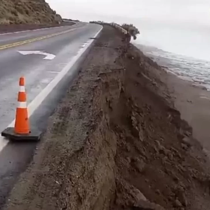 Fuertes lluvias complican el tránsito en la Ruta 3 y provocan anegamientos en Caleta Olivia