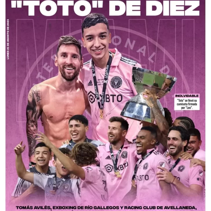 Tapa Especial de La Opinión Austral, “Toto” de diez