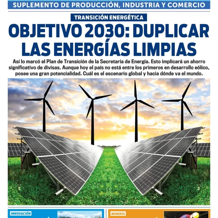 Tapa Suplemento especial de Santa Cruz Produce, Objetivo 2030: duplicar las energías limpias