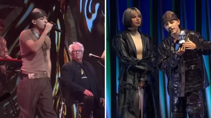 Trueno arrasa en los Premios Gardel: emocionó con la interpretación de “Tierra Zanta” junto a Víctor Heredia y se llevó varias estatuillas