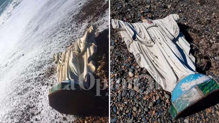 Milagro en la playa: la marea trajo a la costa la estatua de la Virgen María