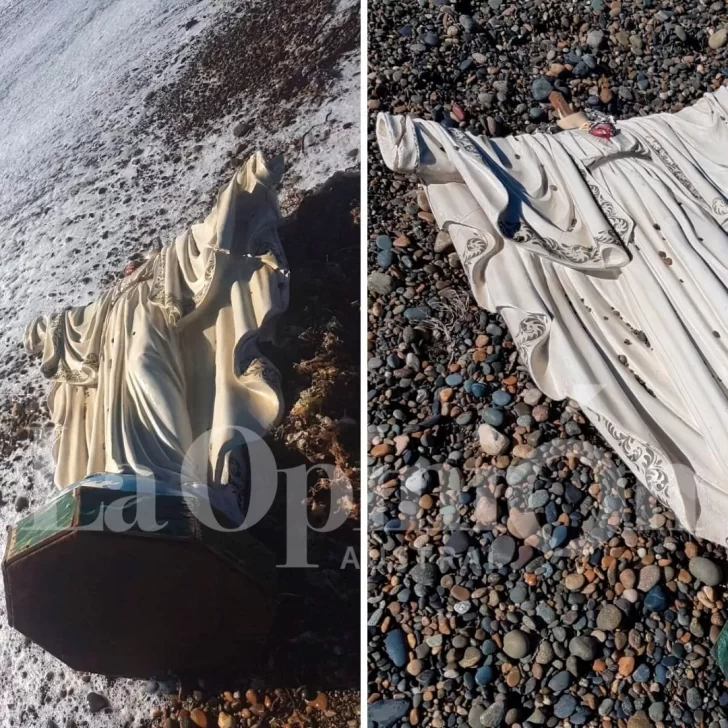 Milagro en la playa: la marea trajo a la costa la estatua de la Virgen María