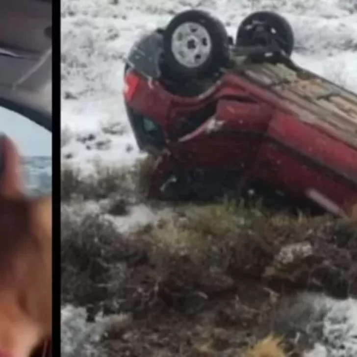 Periodistas de Santa Cruz volcaron en la ruta cerca de Perito Moreno 