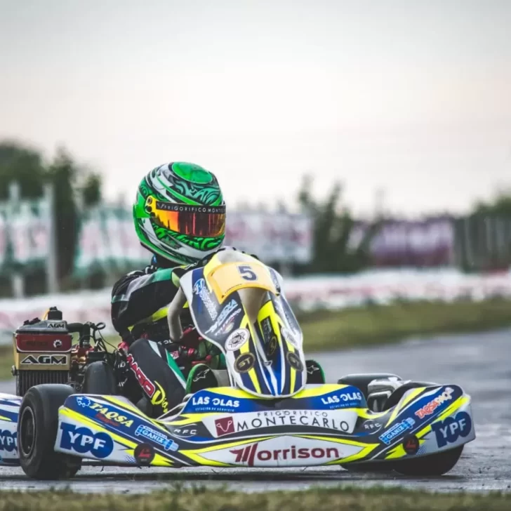 Karting: el piloto de Río Gallegos, Thiago Díaz, arrancó una nueva ilusión mundialista y finalizó 7° en Zarate
