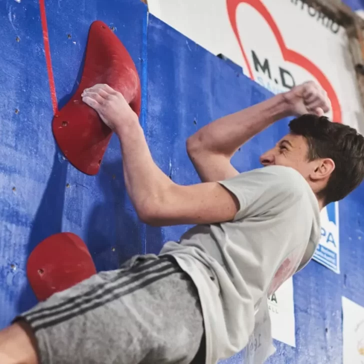 Mateo Monetta: el joven de Río Gallegos que se quedó con el Regional de Escalada
