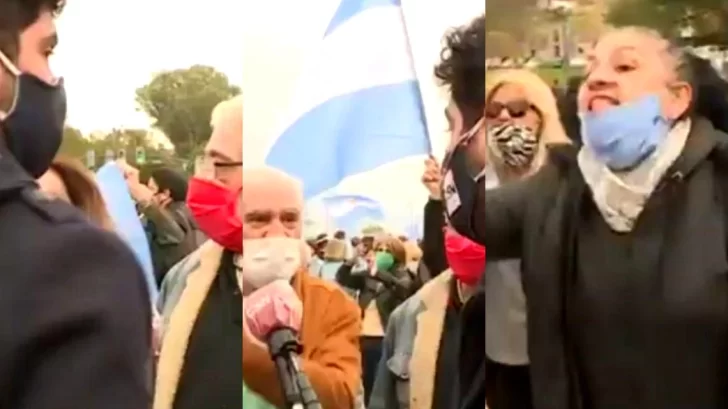 Agredieron e insultaron a periodista que cubría en vivo una manifestación en Rosario