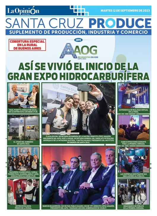 Tapa Especial de La Opinión Austral: así arrancó la Expo Argentina Oil & Gas 2023