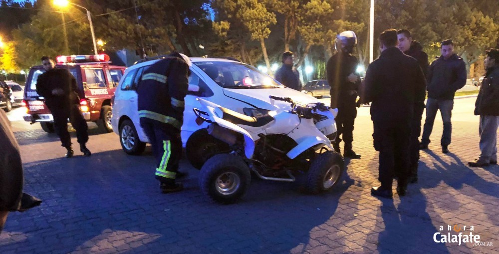 Un herido en choque entre remis y cuatriciclo Un herido en choque entre remis y cuatriciclo