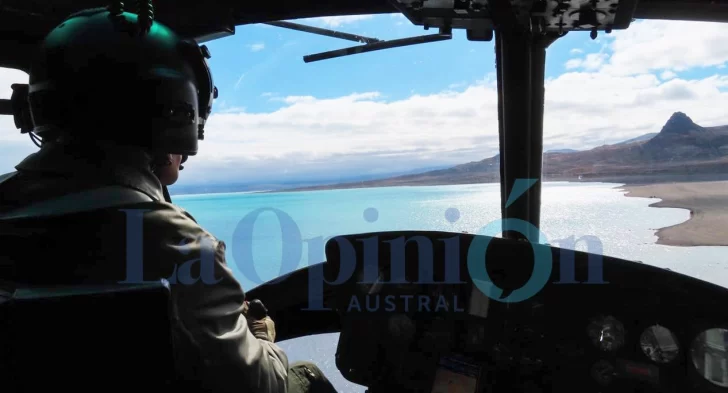Tragedia en el lago Cardiel: así es la búsqueda desde el aire por el Ejército