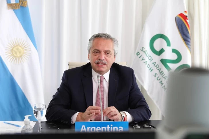 ”Argentina está comprometida con una agenda de transición justa hacia el desarrollo integral y sostenible”, dijo Alberto Fernández en el G20