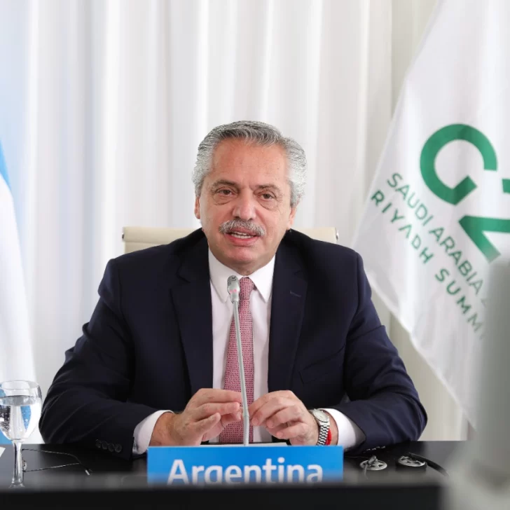 ”Argentina está comprometida con una agenda de transición justa hacia el desarrollo integral y sostenible”, dijo Alberto Fernández en el G20