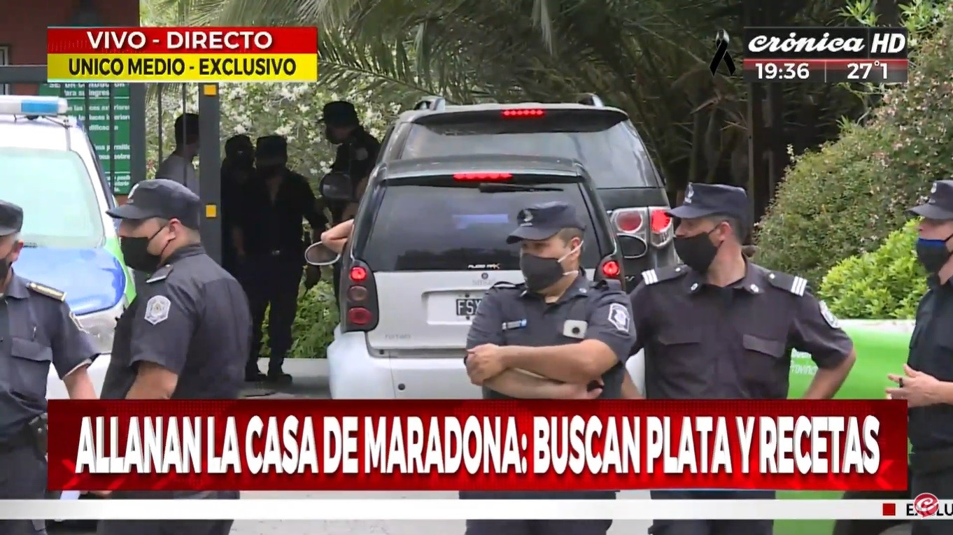 Allanan la casa de Diego Maradona en el country de Tigre
