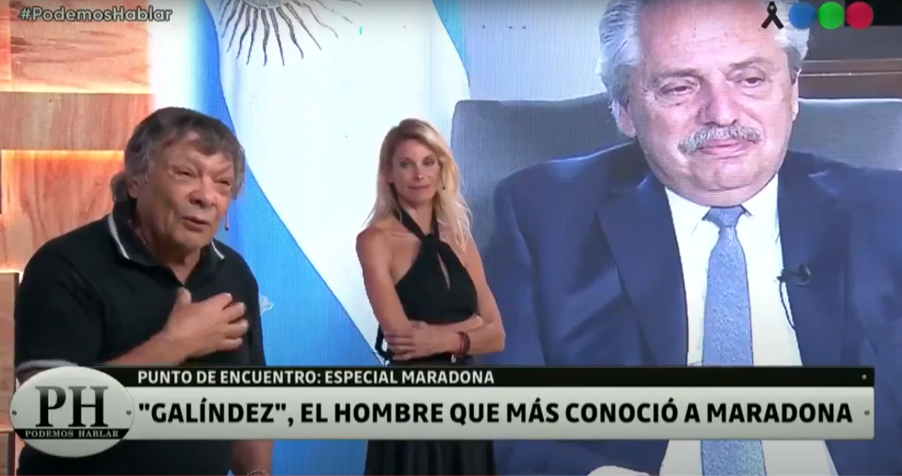 Video. La emoción de Galindez por Maradona y Alberto Fernández: “Mi corazón y mi alma se lo entrego, mi Presidente”