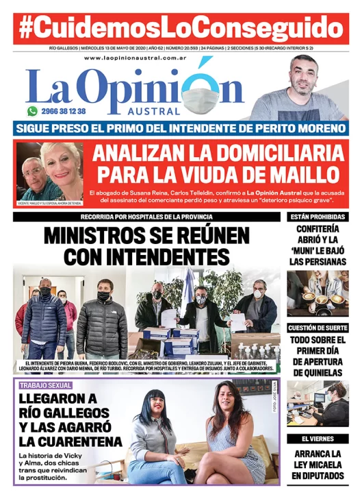 Diario La Opinión Austral edición impresa del 13 de mayo de 2020, Santa Cruz, Argentina