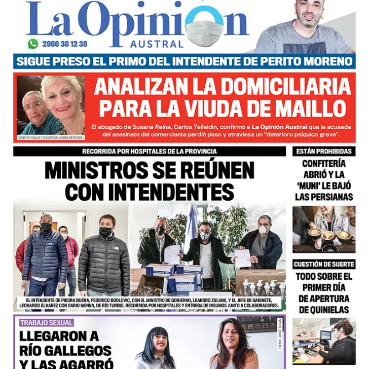 Diario La Opinión Austral edición impresa del 13 de mayo de 2020, Santa Cruz, Argentina