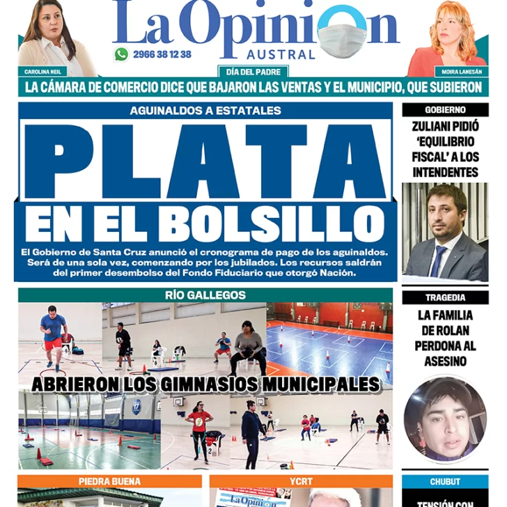 Diario La Opinión Austral edición impresa del 23 de junio de 2020, Santa Cruz, Argentina