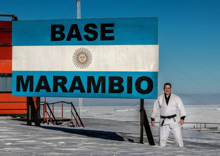 Capacitación de judo en la base antártica