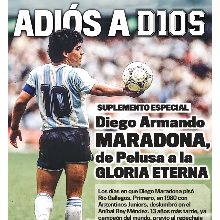 Suplemento Especial de La Opinión Austral Diego Armando Maradona, 26 de noviembre de 2020