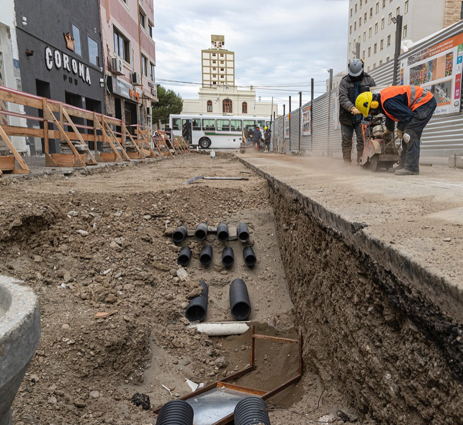Avanza la obra del centro comercial a cielo abierto de Comodoro Rivadavia