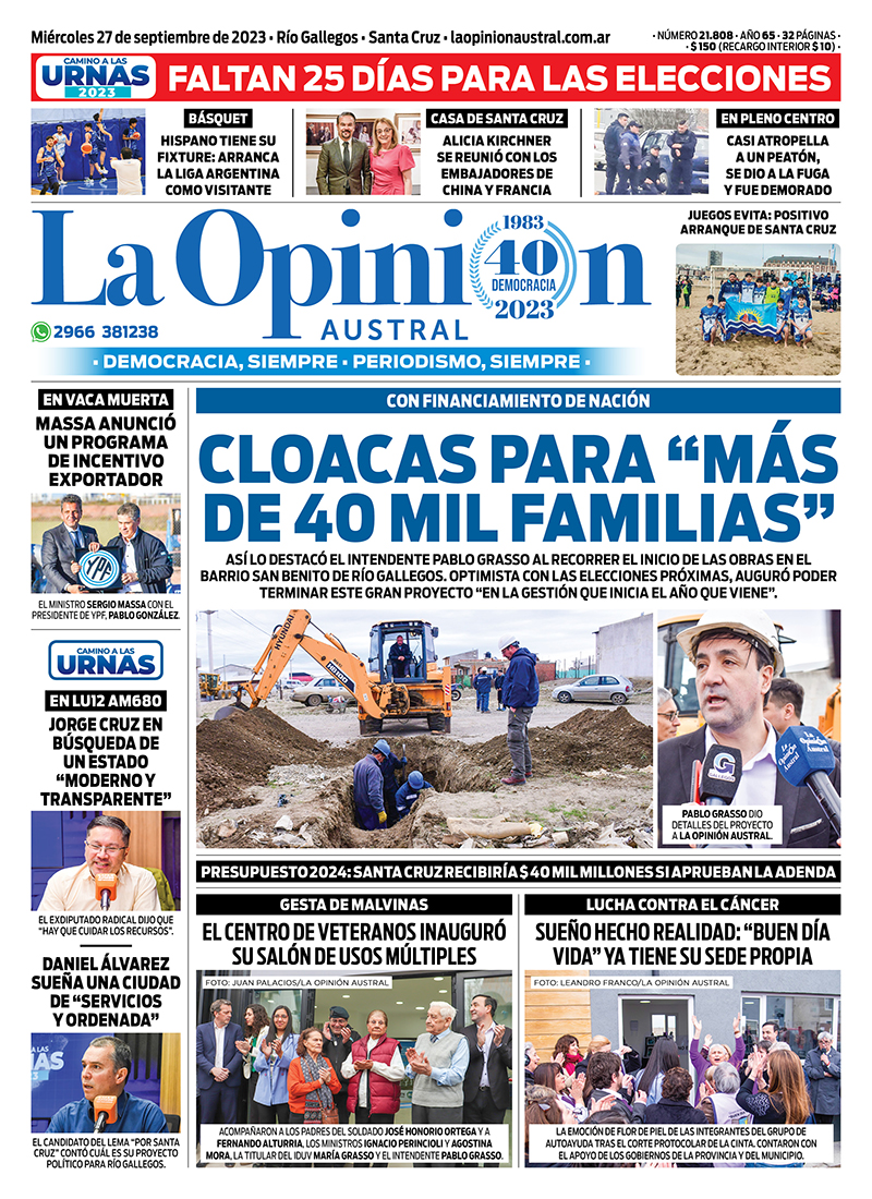 Tapa-La-Opinion-Austral-27-de-septiembre-de-2023-cloacas-buen-dia-vida-centro-de-veteranos-de-malvinas-529x728