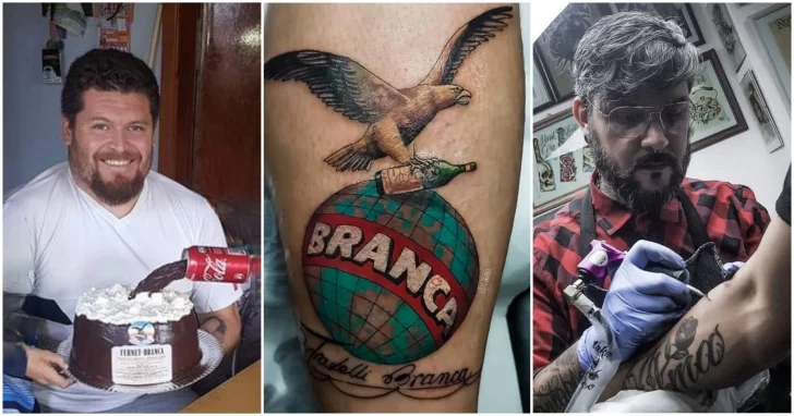 Vecino de Puerto San Julián se tatuó el logo de Fernet Branca, se hizo viral y la empresa le dedicó un mensaje