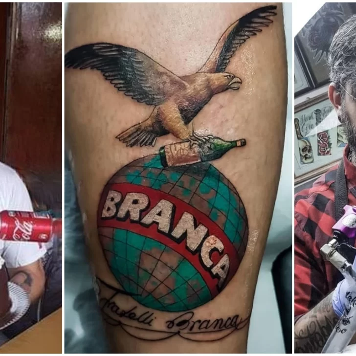 Vecino de Puerto San Julián se tatuó el logo de Fernet Branca, se hizo viral y la empresa le dedicó un mensaje