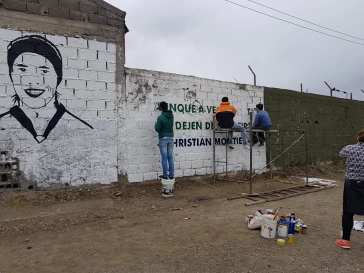 Pintaron el mural en recuerdo a Christian Montiel