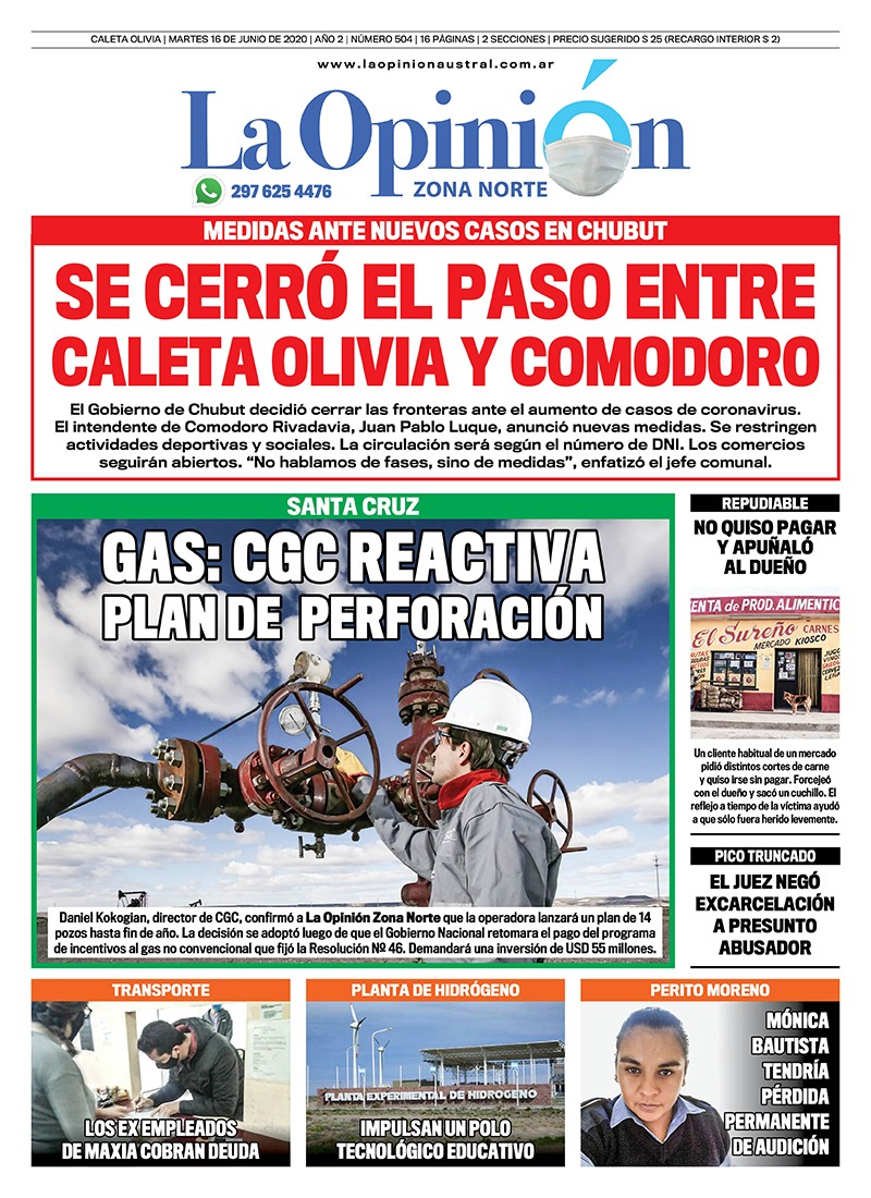 Diario La Opini n Zona Norte tapa edici n impresa del 16 de junio