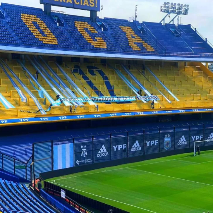 La Bombonera, de celeste y blanco y con 30 parlantes para alentar a la selección