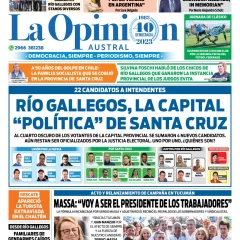 Diario La Opinión Austral tapa edición impresa del domingo 10 de septiembre de 2023, Río Gallegos, Santa Cruz, Argentina
