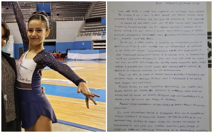 La emotiva carta de una patinadora de 14 años que sueña con ir al Panamericano