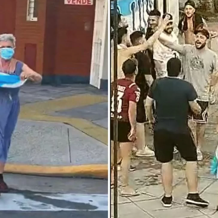 La abuela con más aguante: salió a festejar la victoria de Argentina con un grupo de hinchas y se volvió viral