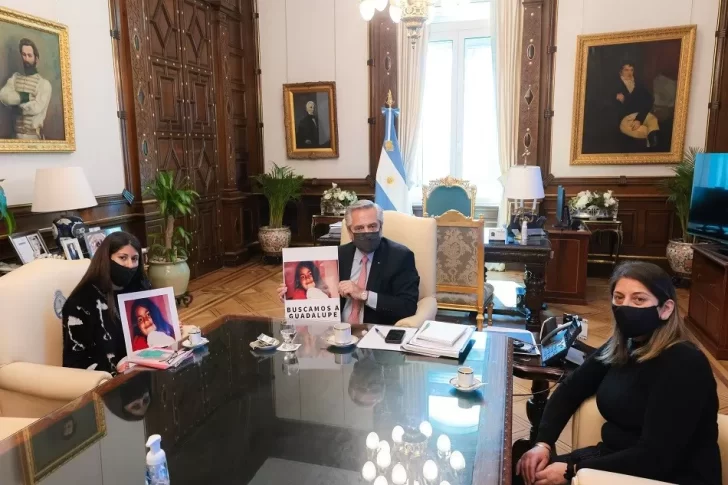 El presidente Alberto Fernández recibió a la mamá y a la abuela de Guadalupe Lucero