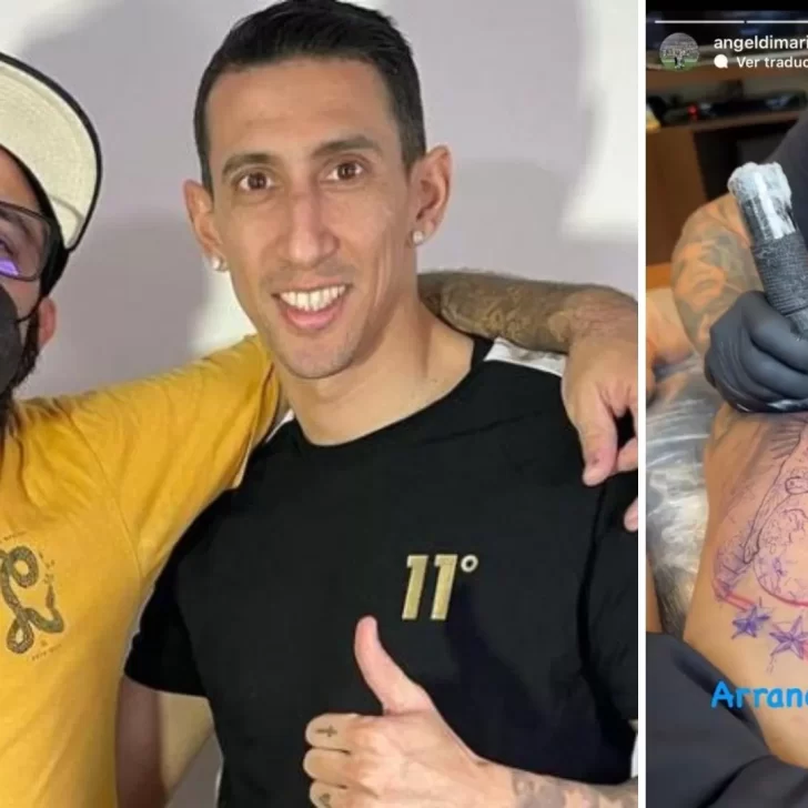 Ángel Di María se tatuó la Copa del Mundo en la pierna: “Con todo”