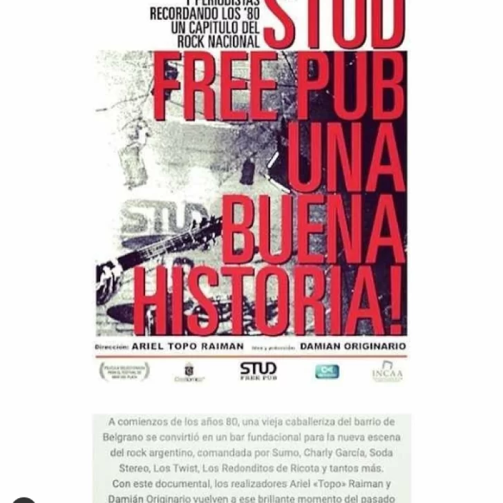 Se vuelve a presentar el documental sobre el mítico reducto rockero porteño Stud Free Pub por streaming