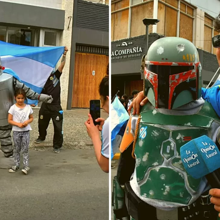 Bender y Boba Fett le pusieron color al festejo mundialista de Río Gallegos