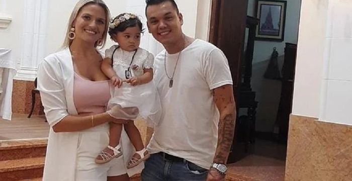 Brian Lanzelotta y su pareja Mariana César decidieron bautizar a su hija Roma
