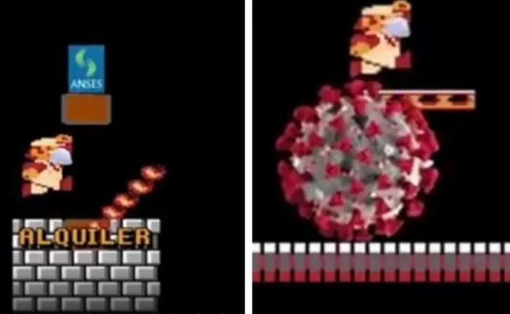 VIDEO: Mario Bros versión cuarentena lucha contra el coronavirus