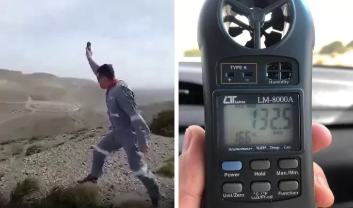 Video. Un hombre registró impresionantes ráfagas de 132 km/h en Manantiales Behr
