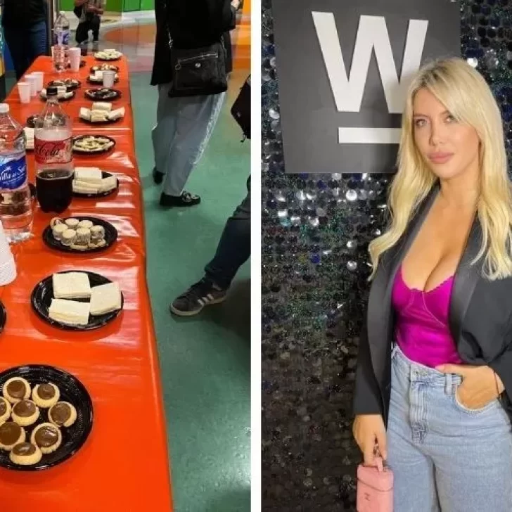 Un evento de Wanda Nara se volvió viral por su catering: papitas, sánguches y galletitas