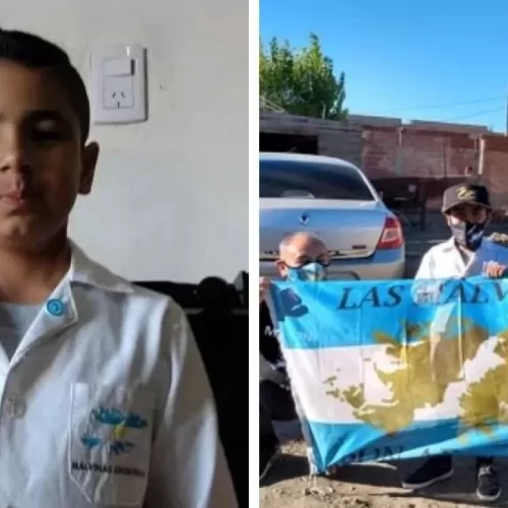 Es Ley el sueño de Thiago, el niño comodorense que pidió que los guardapolvos tengan las Islas Malvinas Es Ley el sueño de Thiago, el niño comodorense que pidió que los guardapolvos tengan las Islas Malvinas